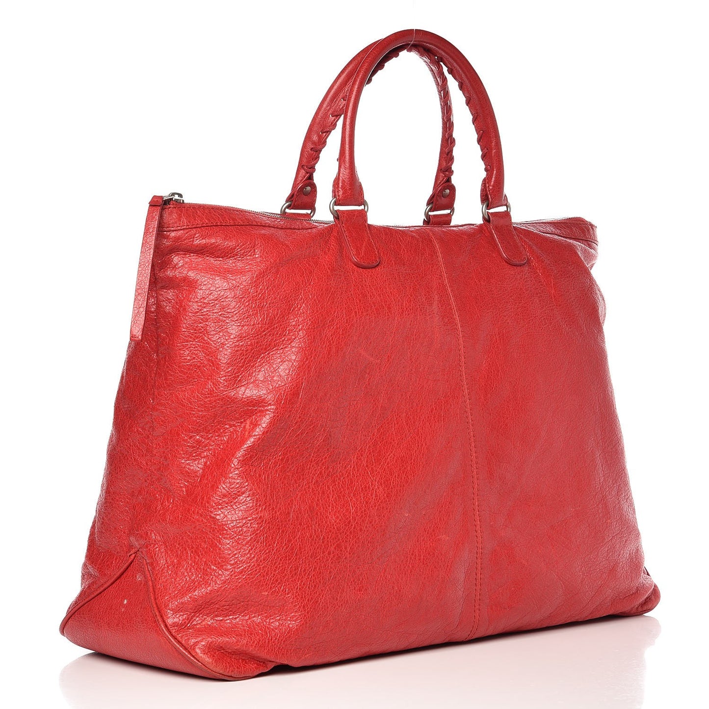 Agneau Classic Hardware Mens Oversize Top Handle Bag Flame