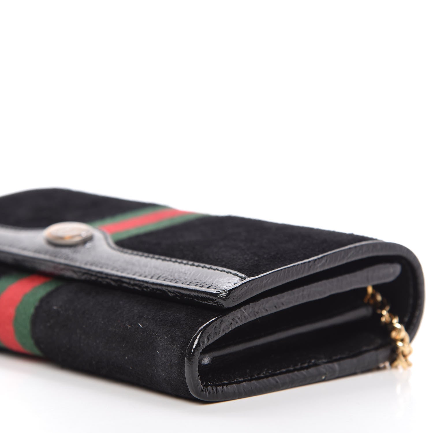 Gucci Suede Patent Web Ophidia Wallet On Chain Black 7 of 11