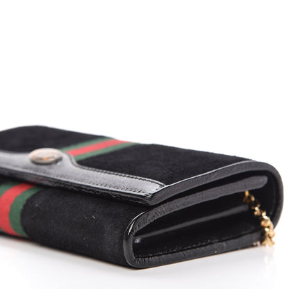 Gucci Suede Patent Web Ophidia Wallet On Chain Black 7 of 11