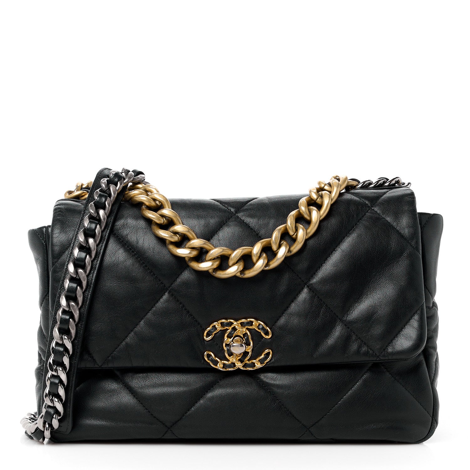 Chanel Lambskin Quilted Large Chanel 19 Flap Black 1 of 12