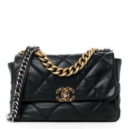 Chanel Lambskin Quilted Large Chanel 19 Flap Black 1 of 12