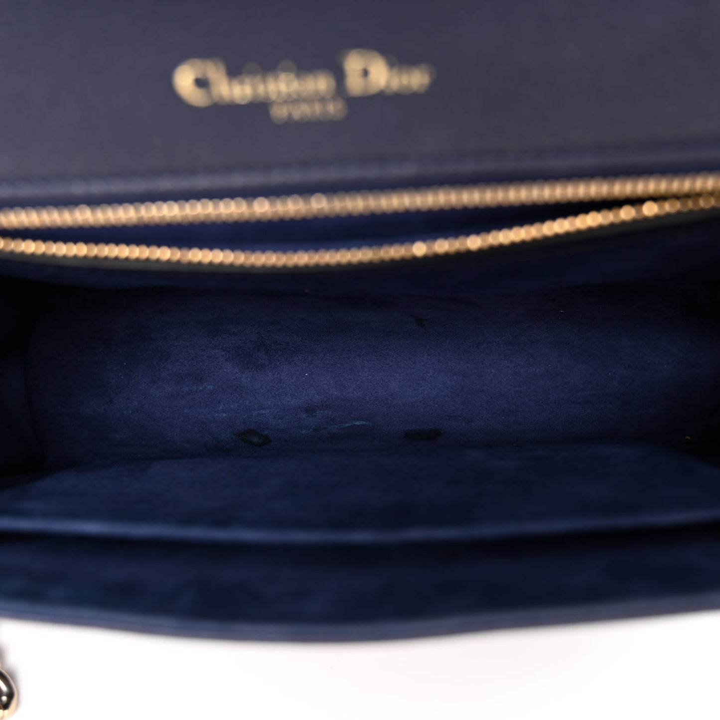 Grained Calfskin Medium Diorama Flap Bag Indigo Blue