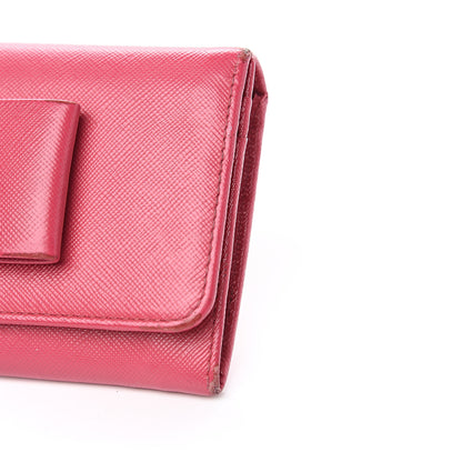 Prada Saffiano Bow Continental Wallet Peonia 12 of 13