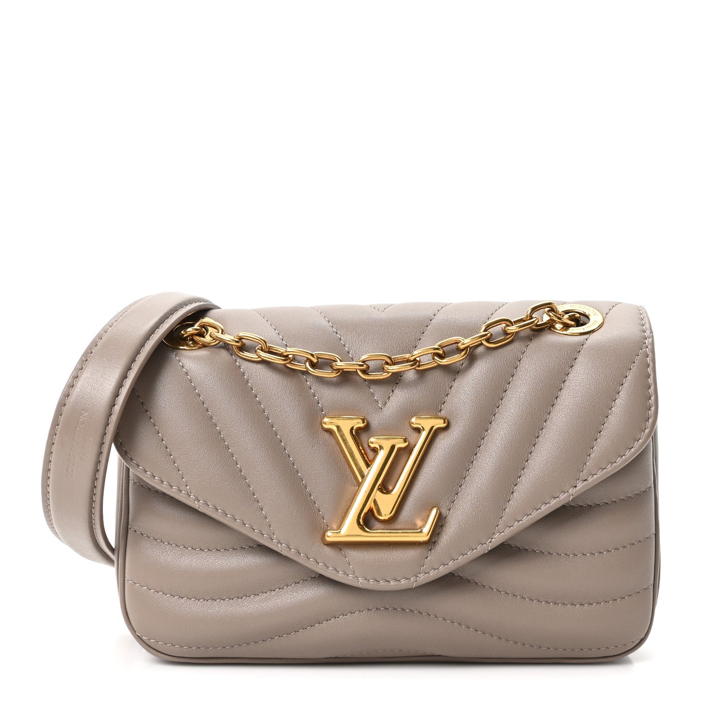Calfskin LV New Wave Chain Bag Taupe