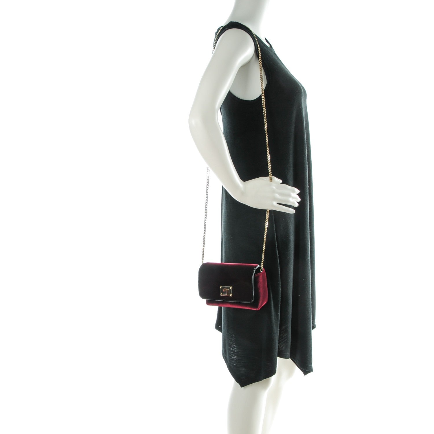 Jimmy Choo Velvet Mini Ruby Crossbody Bordeaux 2 of 7