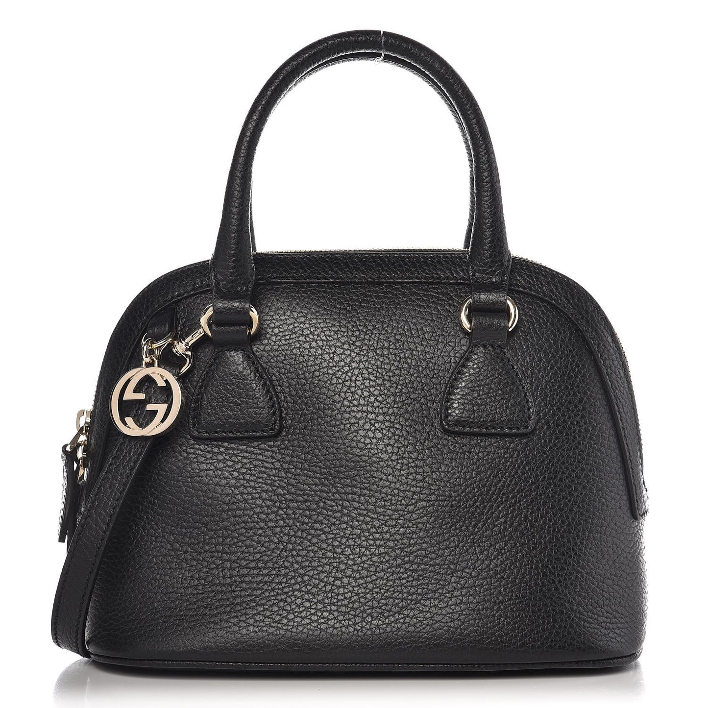 Dollar Calfskin Small GG Charm Dome Bag Black