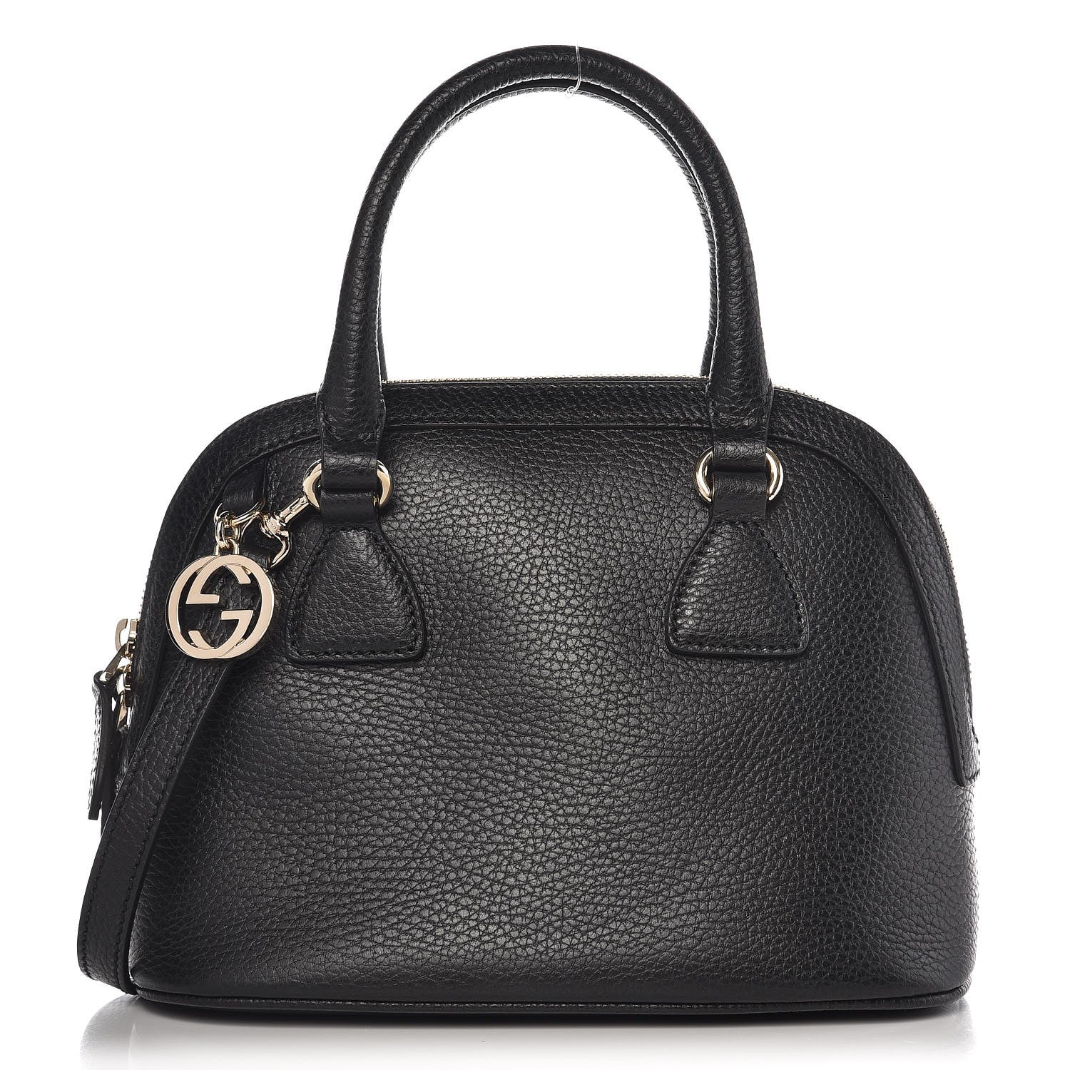 Gucci Dollar Calfskin Small GG Charm Dome Bag Black 1 of 7