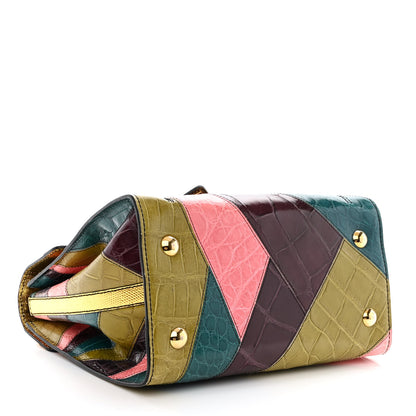 Valentino Garavani Patchwork Crocodile Dome Handbag Multicolor 4 of 15