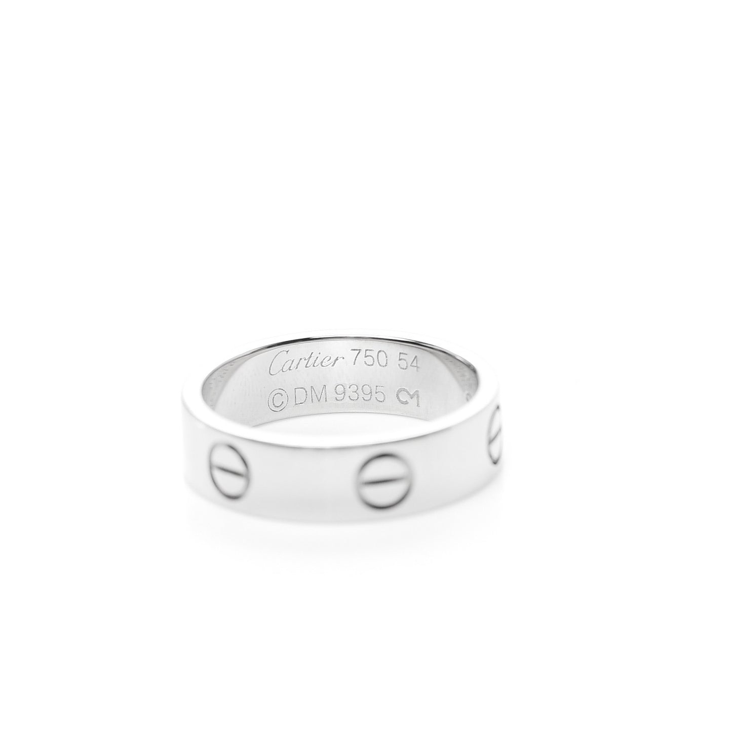 18K White Gold 5.5mm LOVE Ring 54 6.75