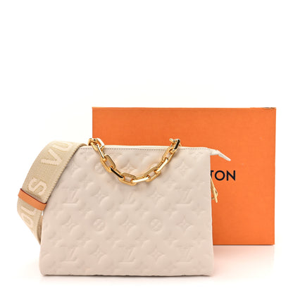 Louis Vuitton Lambskin Embossed Monogram Coussin PM Beige Cream 11 of 11