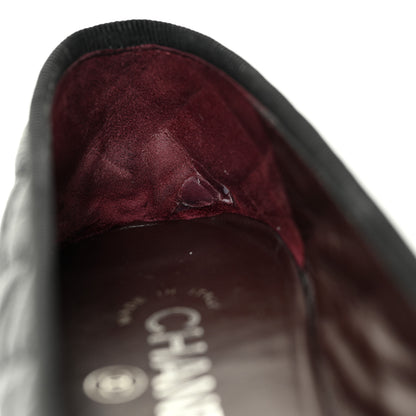 Chanel Aged Calfskin Quilted Cap Toe Ballerina Flats 35.5 Black 15 of 19