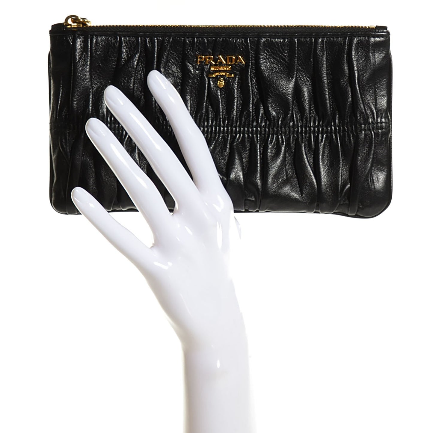 Nappa Gaufre Small Clutch Nero Black