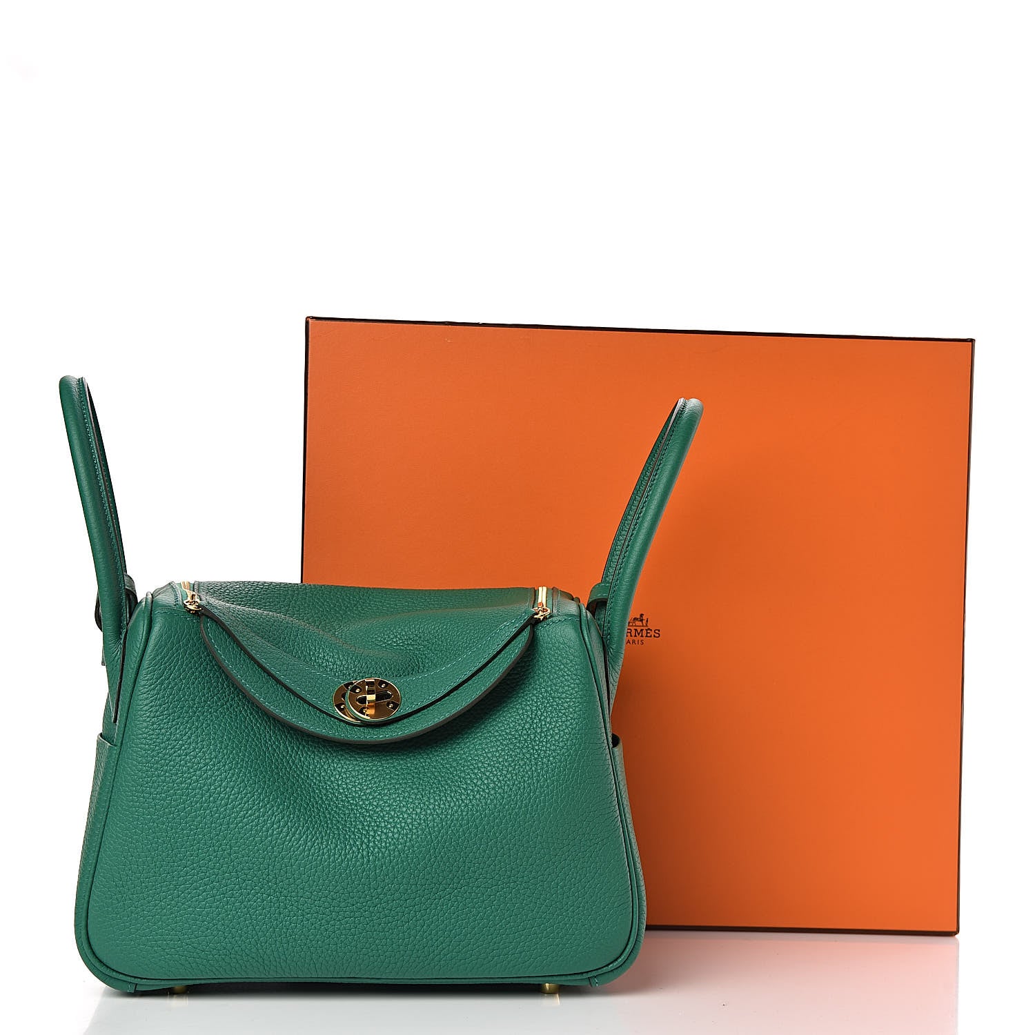 Hermes Taurillon Clemence Lindy 26 Vert Vertigo 11 of 11
