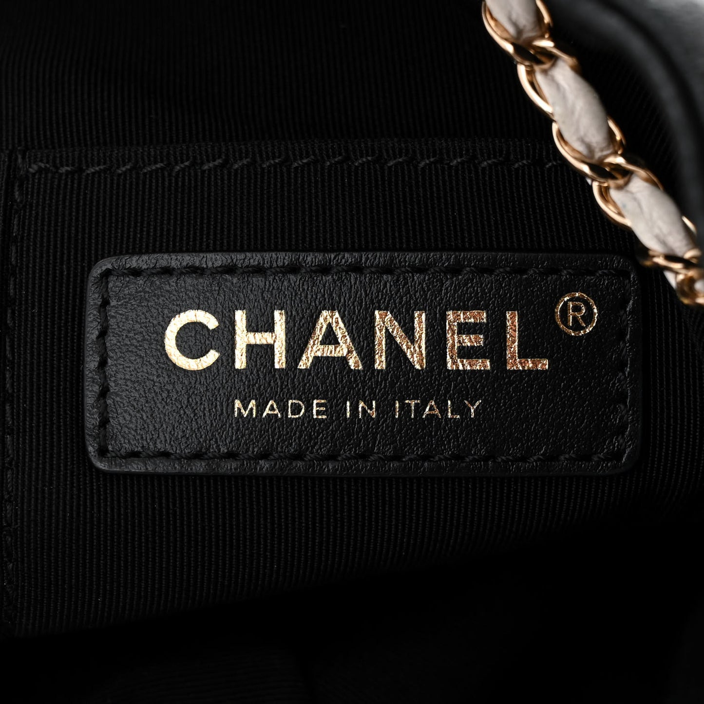 Lambskin Entwined Chain Bucket Bag Black
