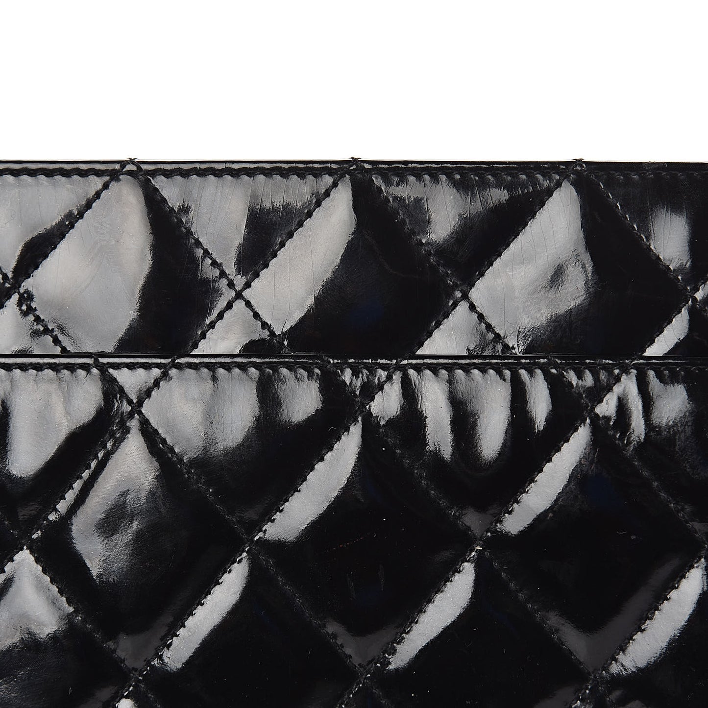 Patent Quilted Tote Black