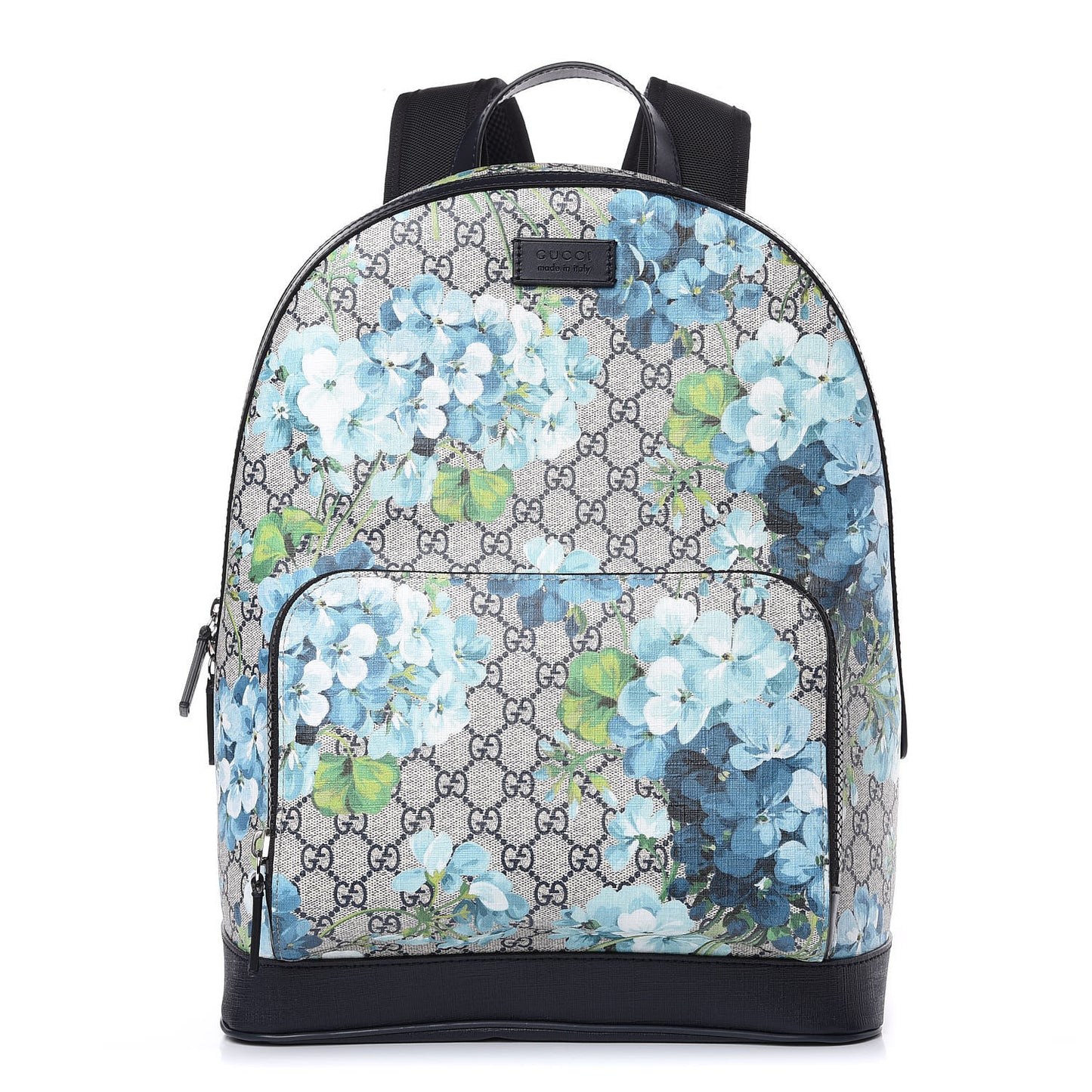 GG Supreme Monogram Blooms Medium Day Backpack Beige Blue Navy