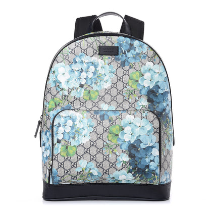 Gucci GG Supreme Monogram Blooms Medium Day Backpack Beige Blue Navy 1 of 10