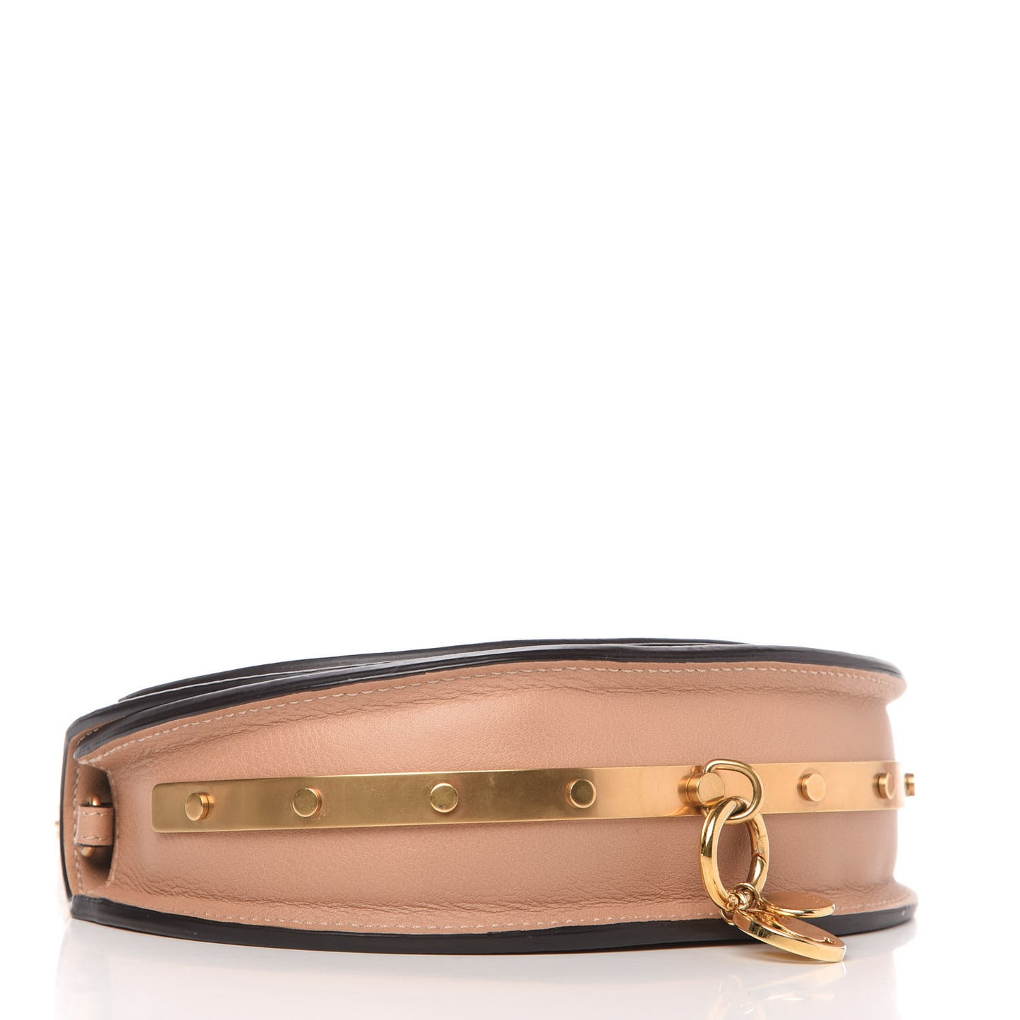 Calfskin Small Nile Bracelet Minaudiere Bag Biscotti Beige