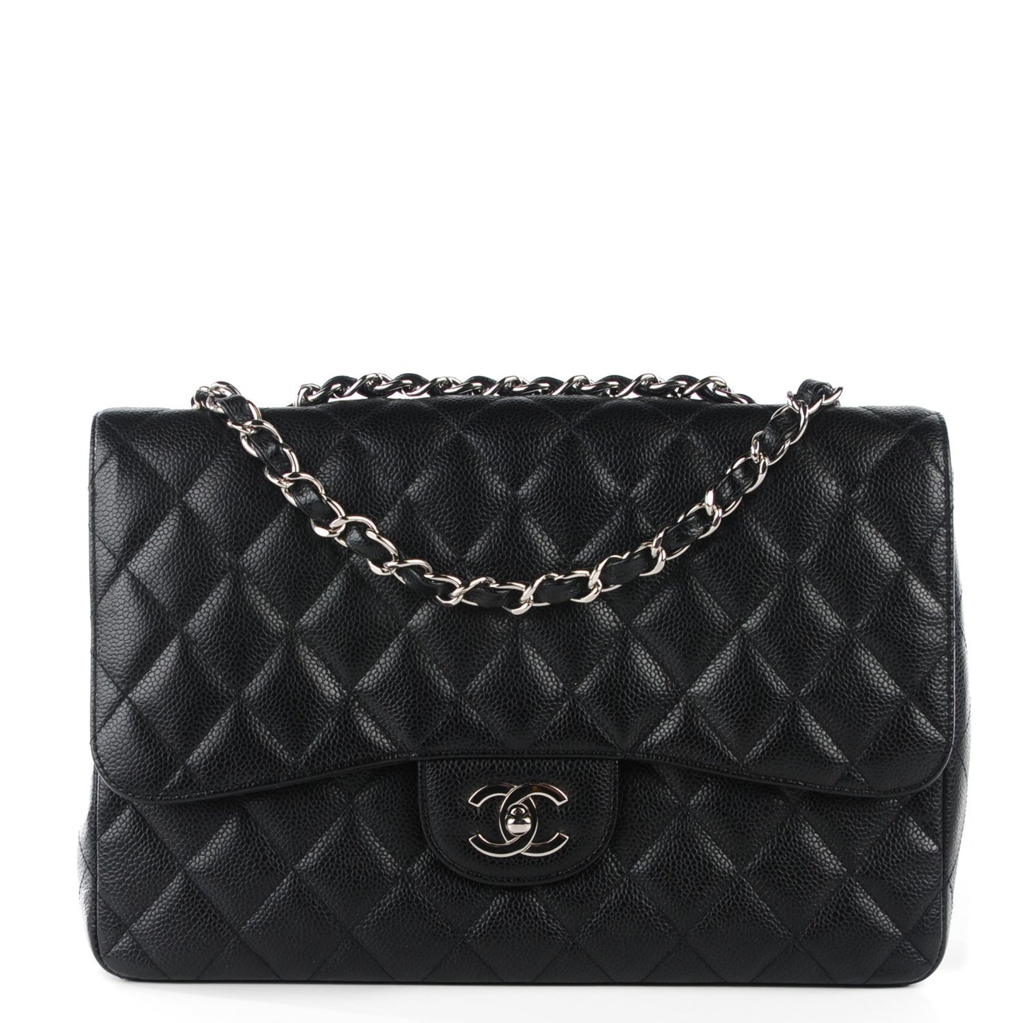 Caviar Quilted Jumbo Single Flap Black