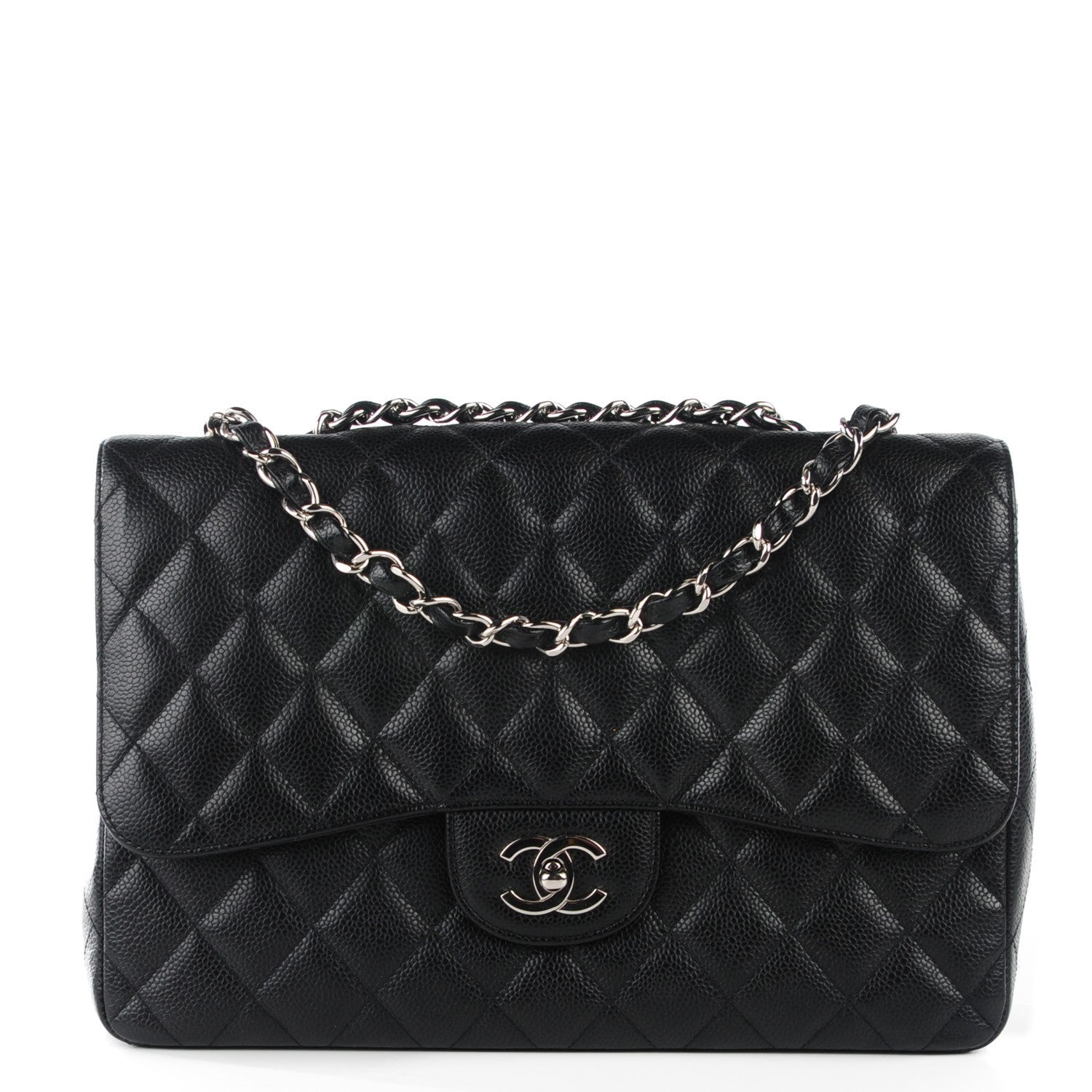 Chanel Caviar Quilted Jumbo Single Flap Black 1 of 8