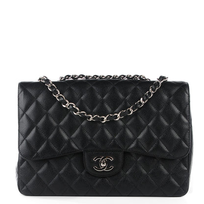 Chanel Caviar Quilted Jumbo Single Flap Black 1 of 8