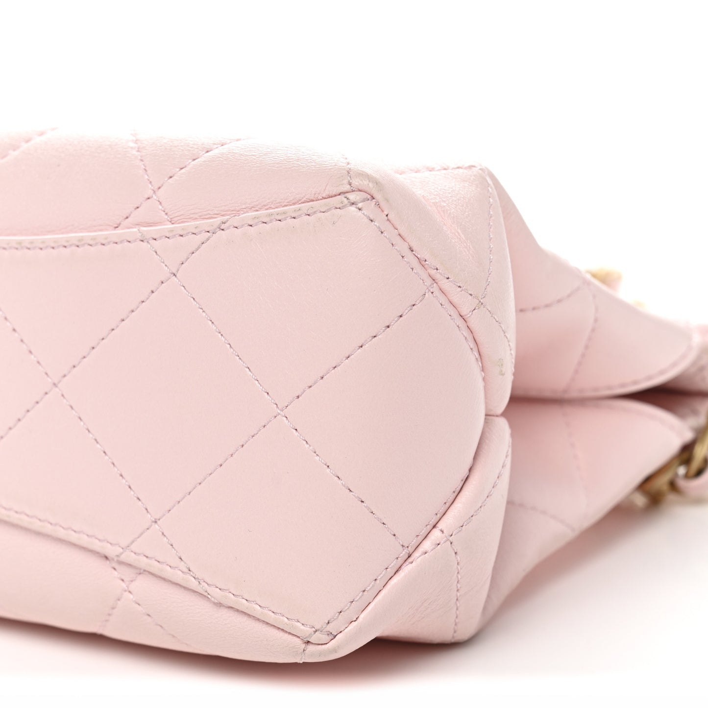 Shiny Lambskin Small Shopping Bag Light Pink