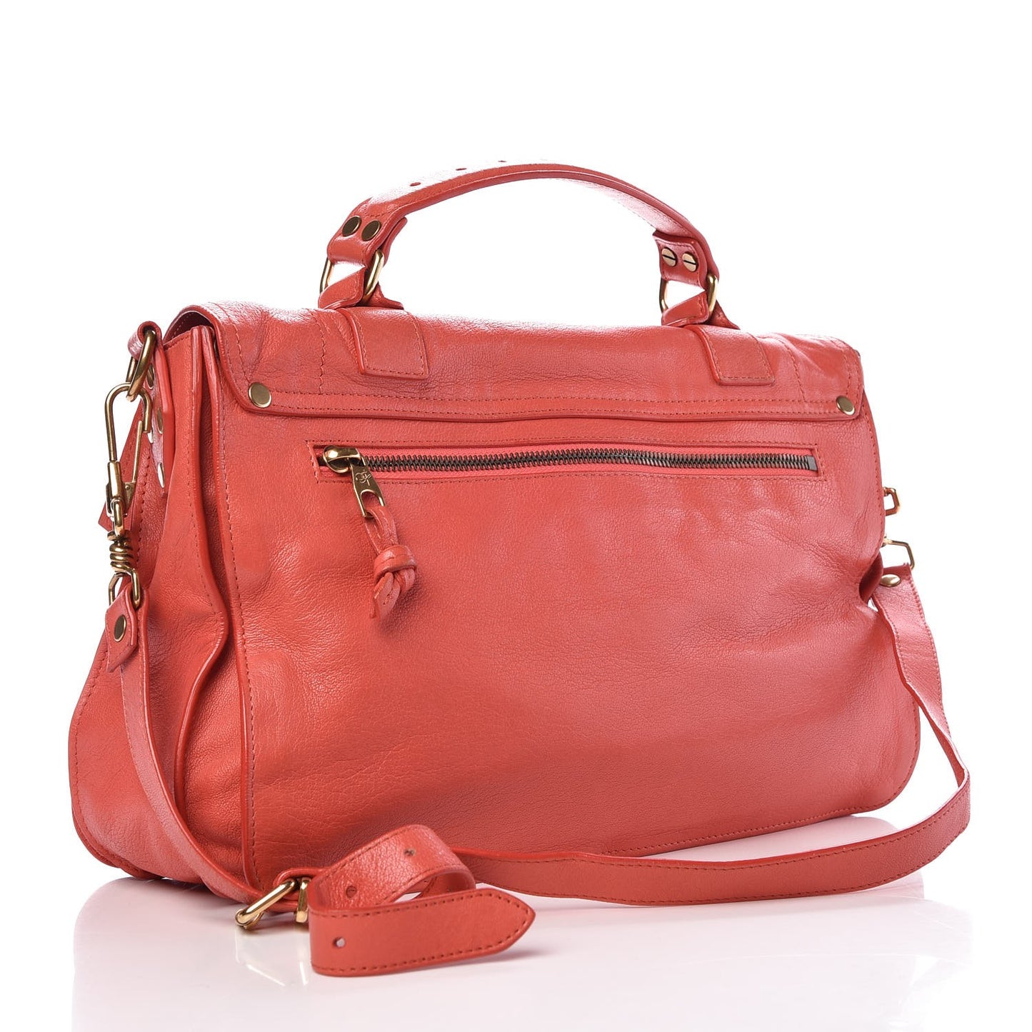 Lambskin Medium PS1 Satchel Deep Coral