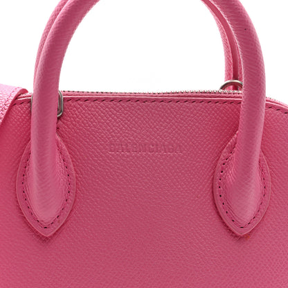 Balenciaga Signature Grained Calfskin Logo XXS Ville Top Handle Bag Rose Bubblegum Black 7 of 9