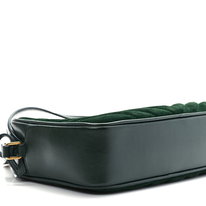 Saint Laurent Suede Calfskin Monogram Lou Camera Bag Vert Fonce 8 of 9