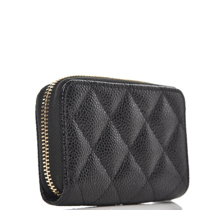 Chanel Caviar Quilted Zip Coin Purse Black 3 of 7