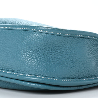 Hermes Taurillon Clemence Evelyne III PM Blue Jean 10 of 11