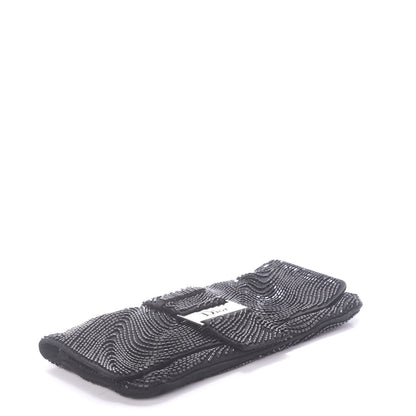 Christian Dior Satin Beaded Flap Clutch Black 4 of 10