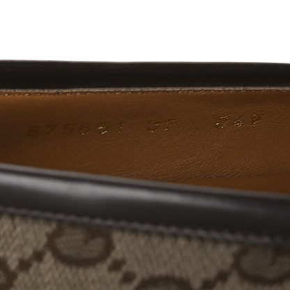 Gucci Monogram Calfskin Web Womens Tassel Loafers 37 Beige Brown 10 of 11