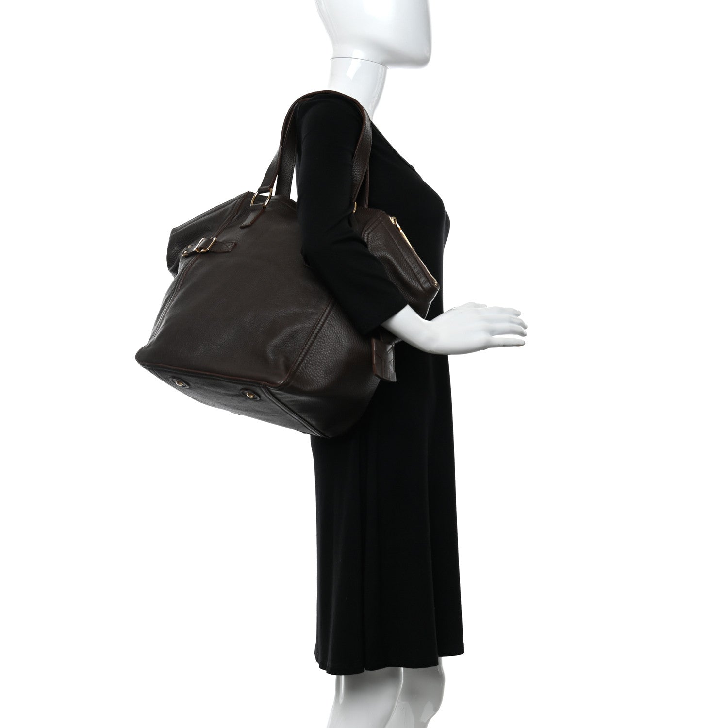 Saint Laurent Calfskin XL Downtown Tote Brown 2 of 9