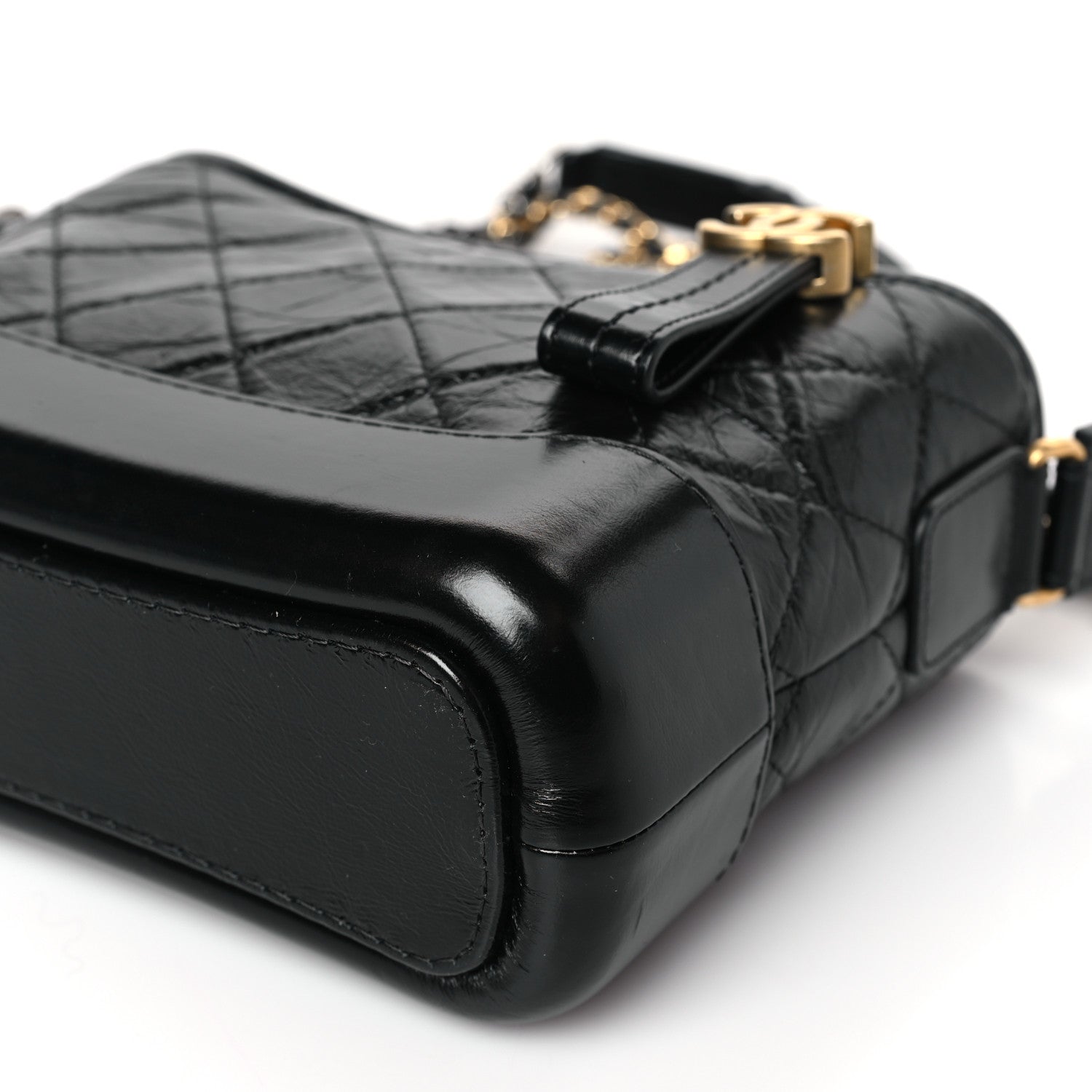 Chanel Aged Calfskin Quilted Small Gabrielle Hobo Black 9 of 9