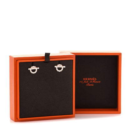 Hermes 18K Rose Gold Diamond Finesse Earrings 5 of 5