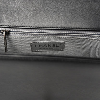 Chanel Calfskin Chevron Quilted New Medium Boy Flap Black 6 of 10