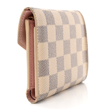 Louis Vuitton Damier Azur Victorine Wallet Rose Ballerine 3 of 13