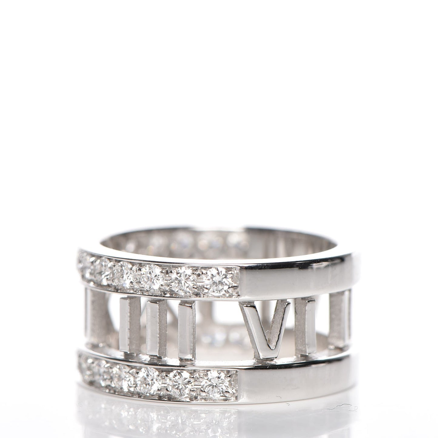 18K White Gold Diamond Atlas Open Ring 4