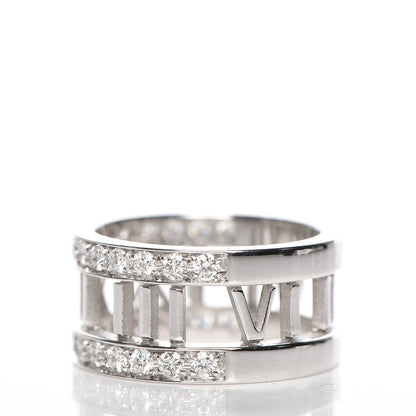 Tiffany 18K White Gold Diamond Atlas Open Ring 4 3 of 10