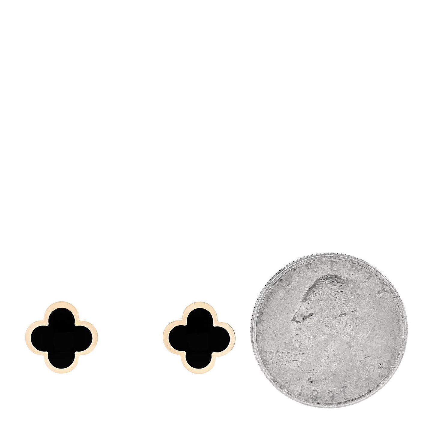 18K Yellow Gold Onyx Pure Alhambra Earrings