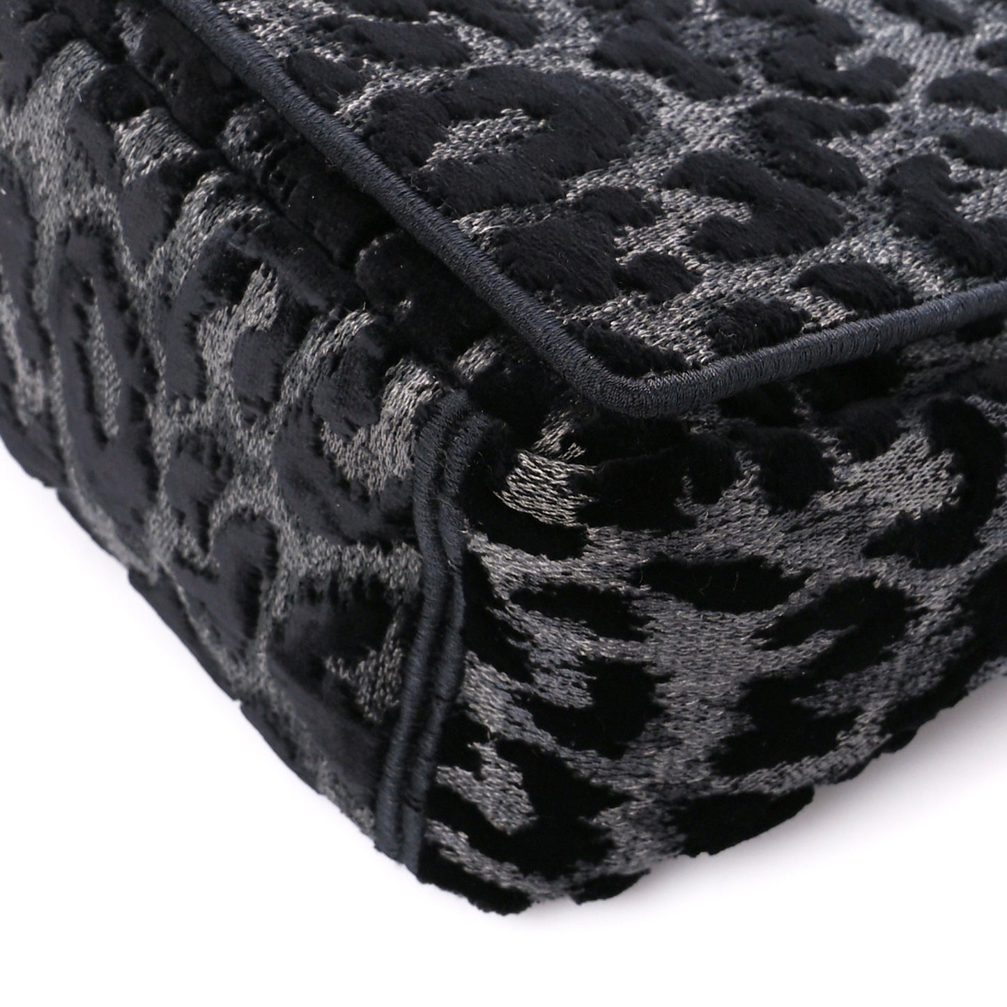 Velvet Mizza Embroidered Medium Caro Bag Gray