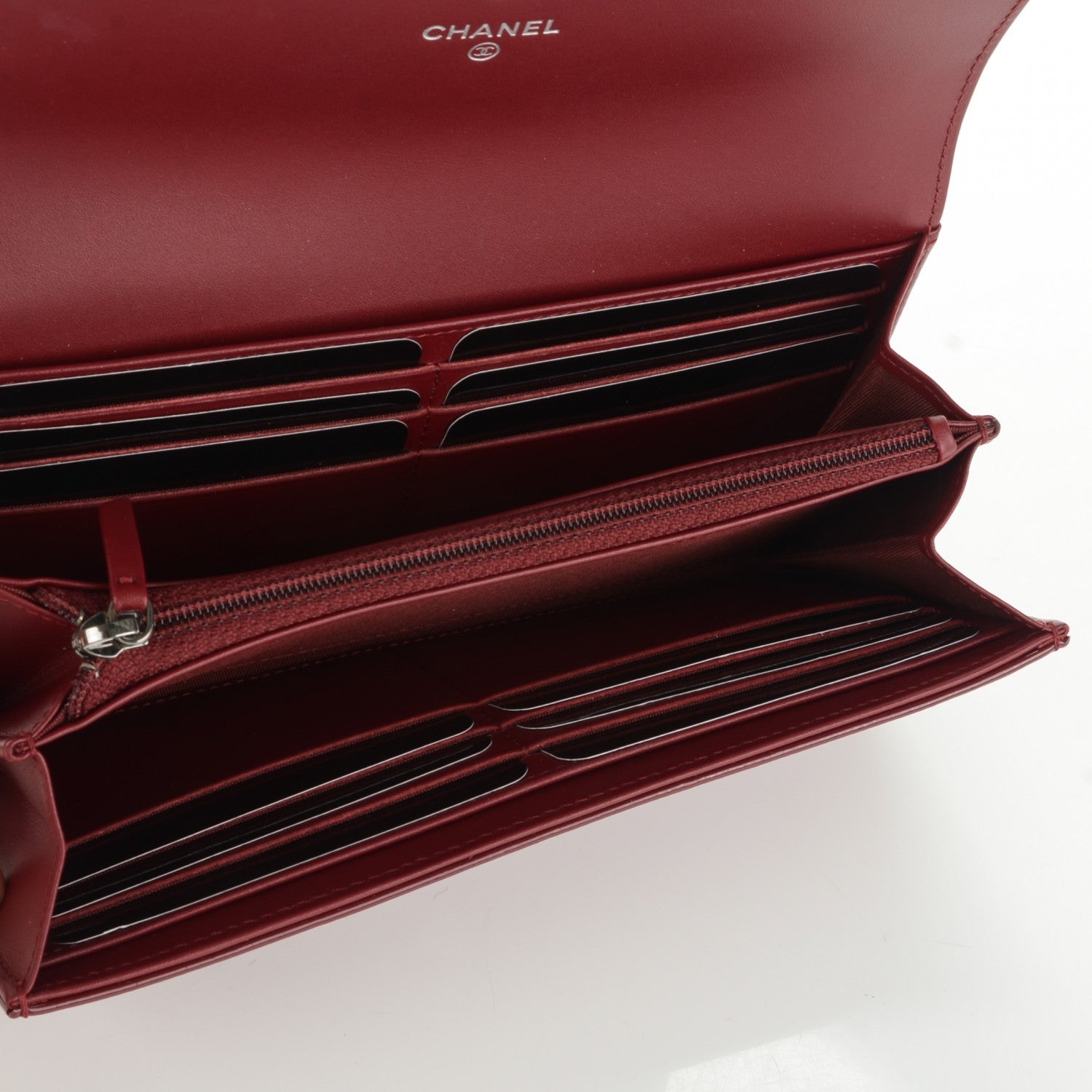 Chanel Patent Caviar Timeless CC Large Gusset Flap Wallet Burgundy 5 of 8