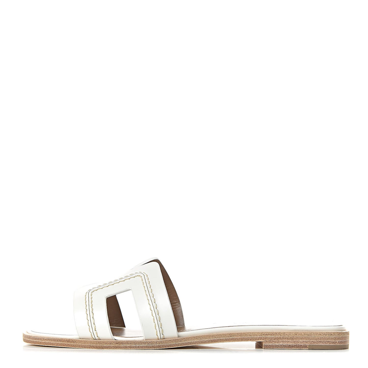 Calfskin Pique Oran Sandals 36 White
