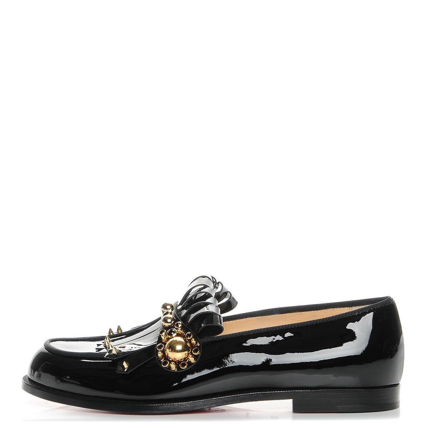 Christian Louboutin CHRISTIAN LOUBOUTIN Patent Octavian Kiltie Loafer 37.5 Black 1 of 7