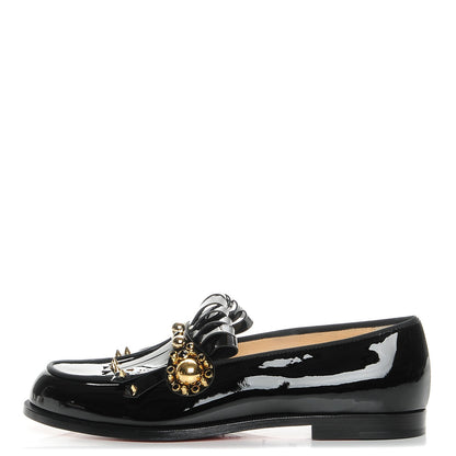 Christian Louboutin CHRISTIAN LOUBOUTIN Patent Octavian Kiltie Loafer 37.5 Black 1 of 7