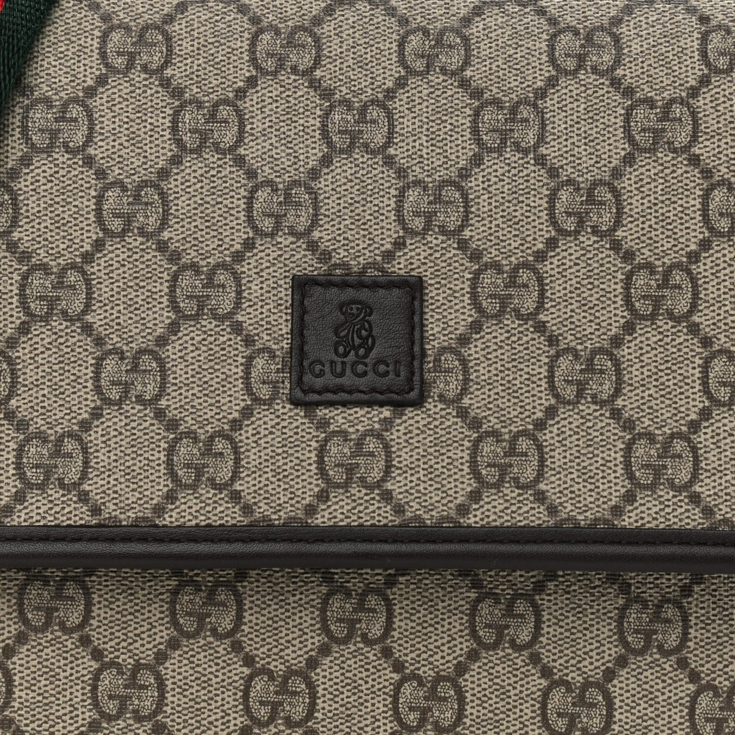GG Supreme Monogram Web Childrens Crossbody Bag Beige Black