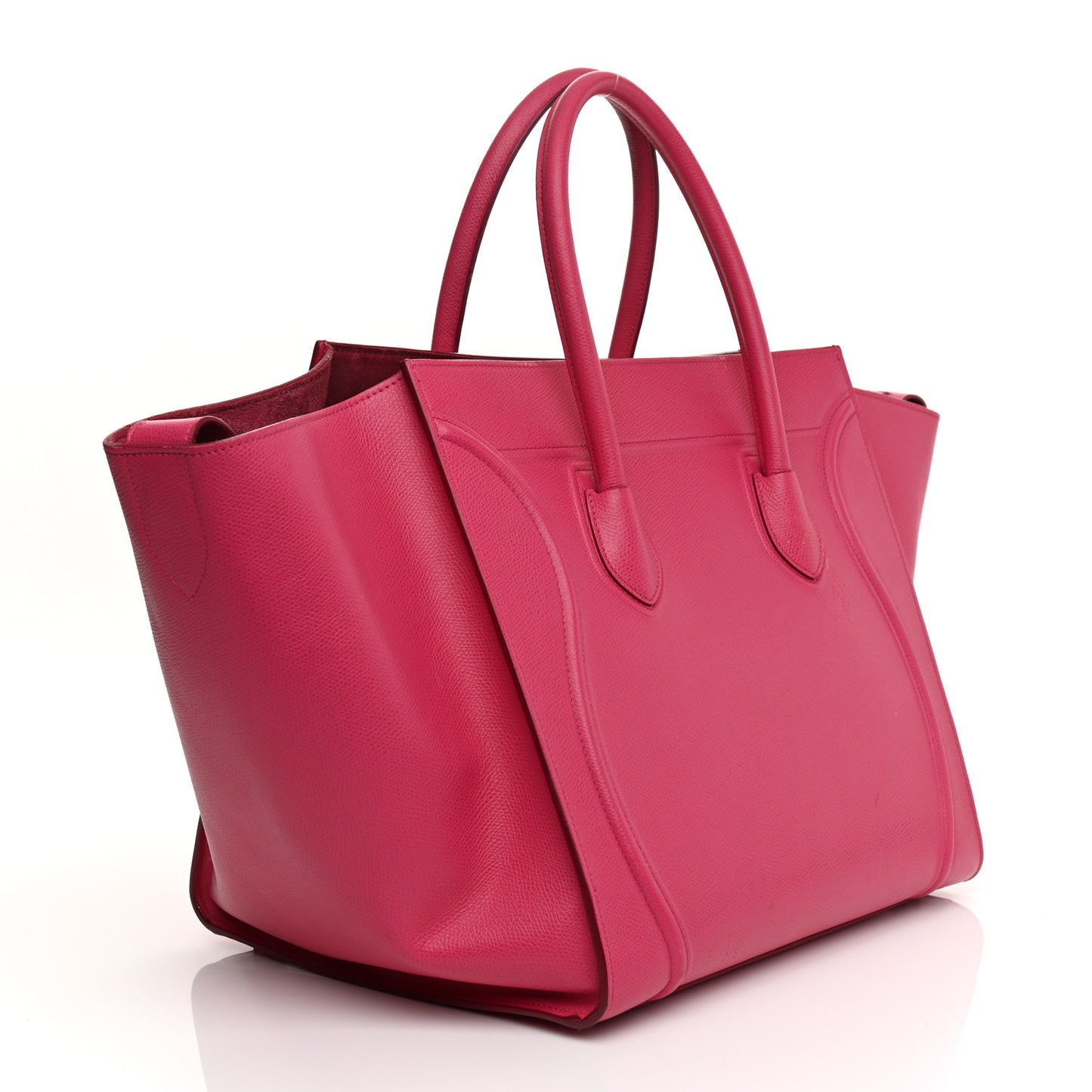 Grained Calfskin Medium Phantom Luggage Fuchsia