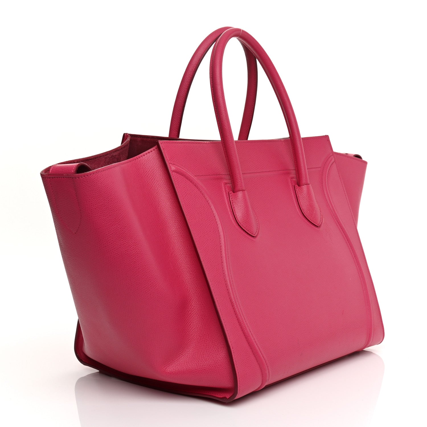Celine Grained Calfskin Medium Phantom Luggage Fuchsia 4 of 21
