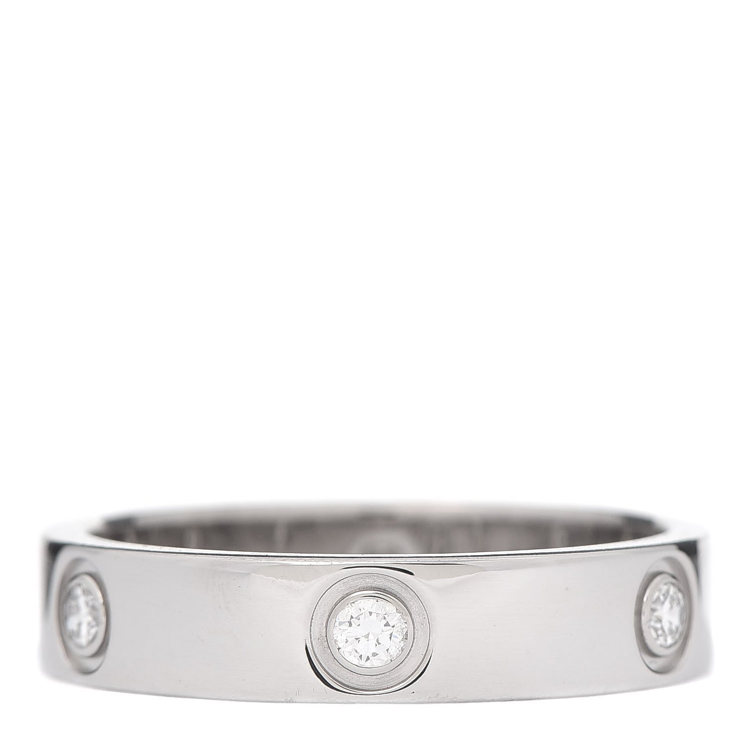 Cartier 18K White Gold 6 Diamond 5.5mm LOVE Ring 66 11.5 3 of 4